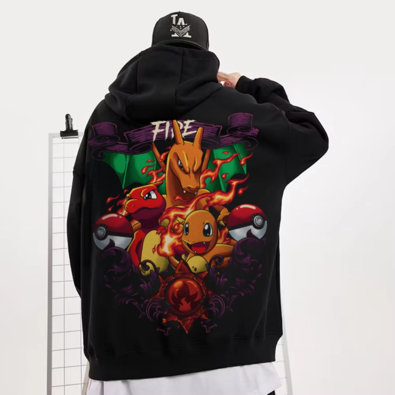 Y2K Winter Clothing - Black Oversized 4xl Pok É Mon