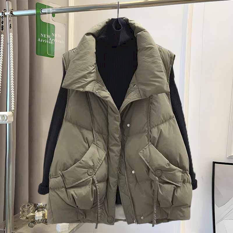 Down Vest Ultralight - Korean Fashion Silk Floss Vest Coats