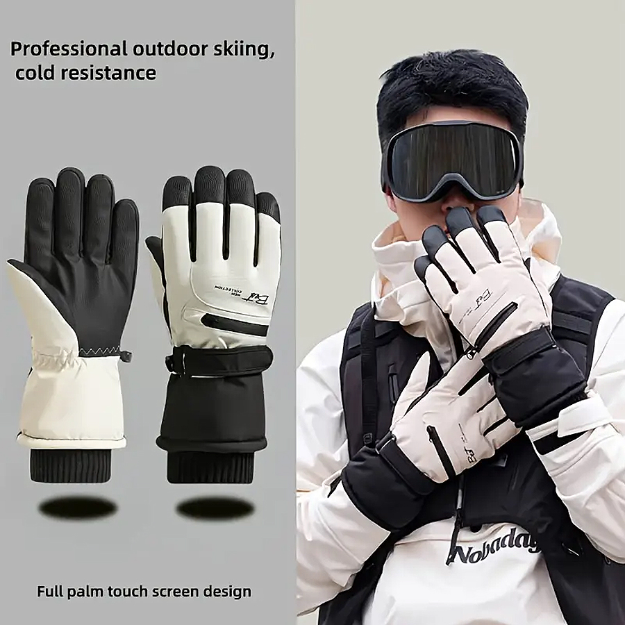 Waterproof Mitten Ski - Winter Warm Ski Gloves for Snowboarding