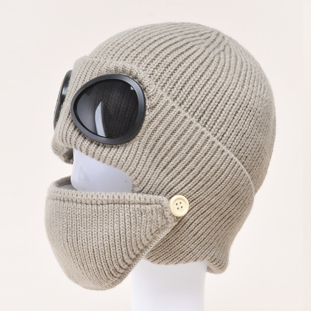 Winter Clothing Earmuffs - Fleece-lined Warm Woolen Hat with Mask