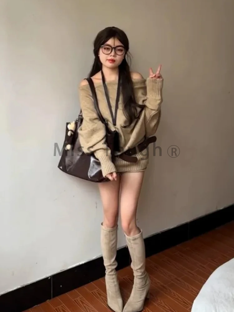Autumn Winter Korean Knit Outf - Y2K Winter Clothing review and price
