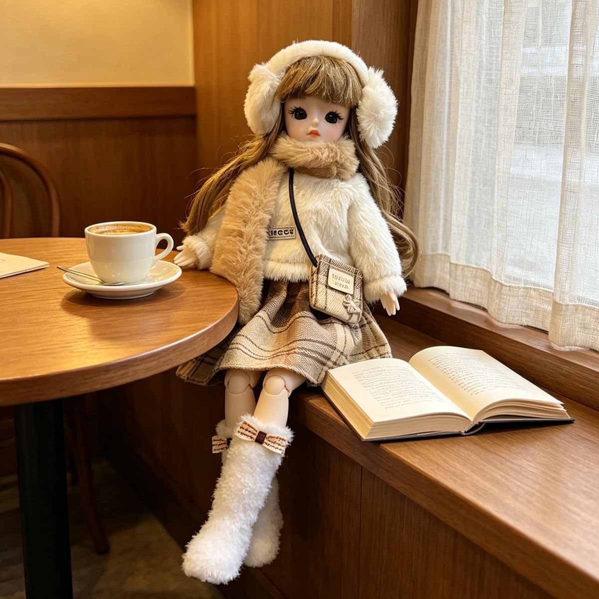 Winter Fluffy Bjd Doll Outfit  - Winter Clothing Earmuffs review and price