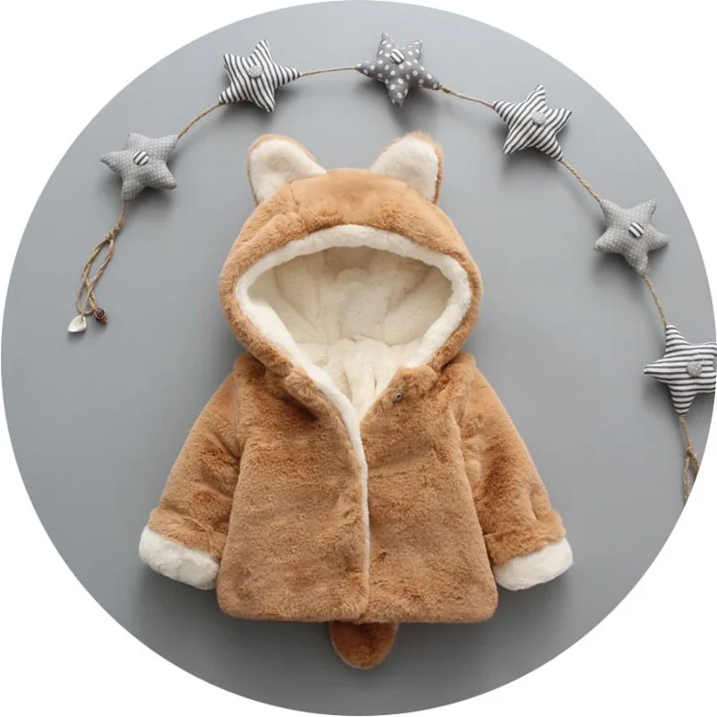 Cute Cat Ears Plush Baby Jacke - Winter Clothing For Babies review and price